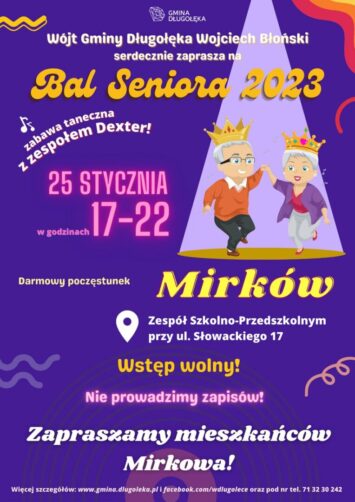Terminy tegorocznych Balów Seniora w gminie Długołęka