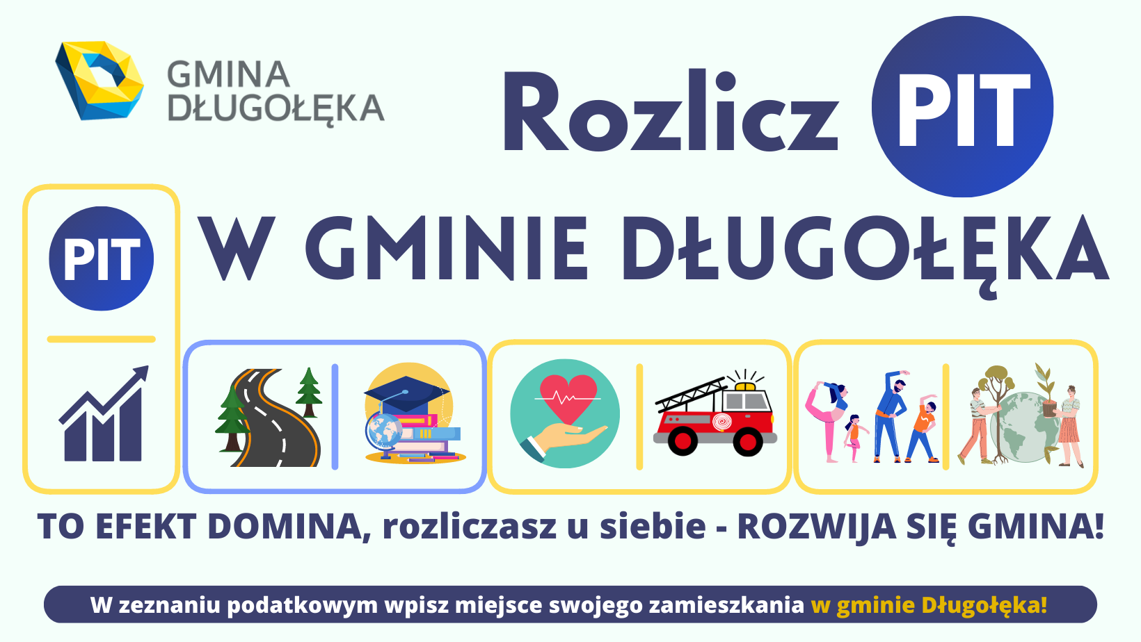 Plakat Rozlicz PIT w gminie Długołęka