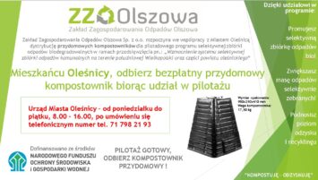 Oleśnica realizuje program ekologiczny pn. „Kompostujesz – zyskujesz”. Burmistrz rozpoczyna akcję rozdawania kompostowników