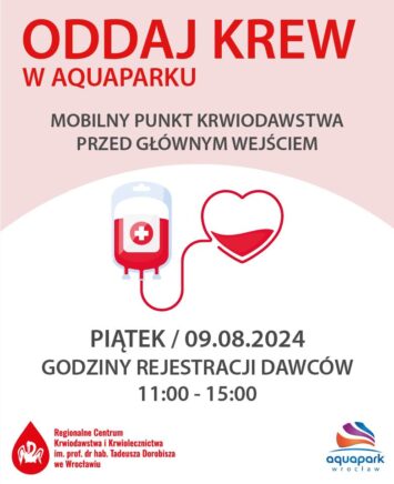 Oddaj krew w Aquaparku – pilnie potrzebna krew we Wrocławiu