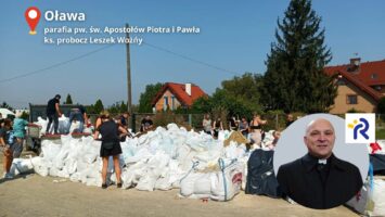 Biskup na wałach i solidarność w Oławie