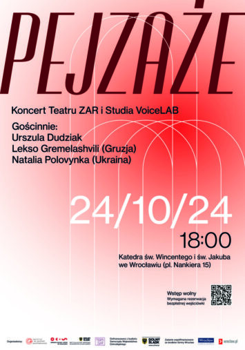 „Pejzaże” – koncert Teatru ZAR oraz Studia VoiceLAB z gościnnym udziałem Urszuli Dudziak