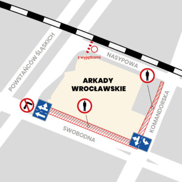 Zmiany w organizacji ruchu w związku z rozbiórką Arkad Wrocławskich