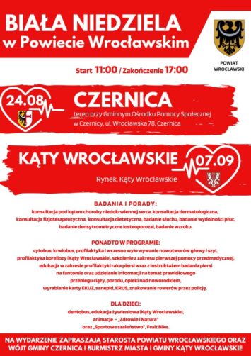 Biała Niedziela w Powiecie Wrocławskim. 7 września przebadaj się w Kątach Wrocławskich