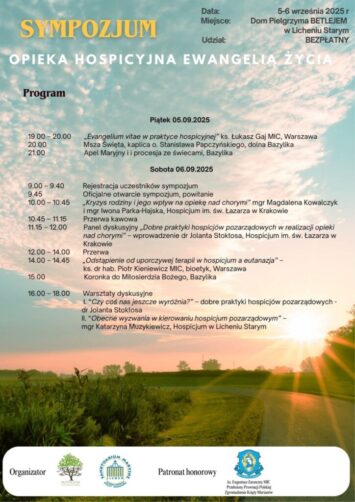 Opieka hospicyjna ewangelią życia – ogólnopolskie sympozjum