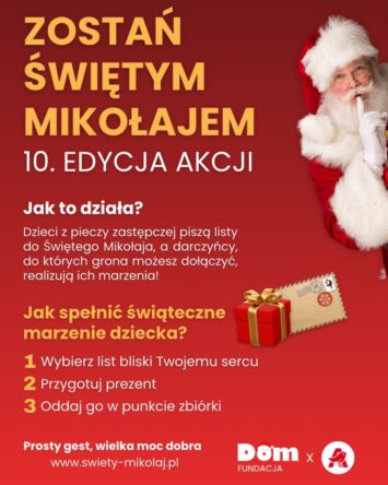 Zostań Świętym Mikołajem – akcja Fundacji Dom Dbamy o Młodych
