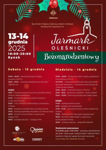 Oleśnicki Jarmark Bożonarodzeniowy już 13–14 grudnia