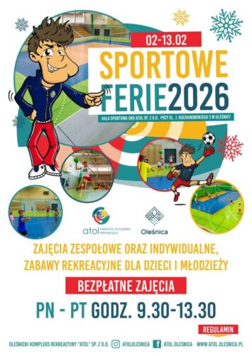 Oleśnica: Bezpłatne zajęcia sportowe podczas ferii w Atolu