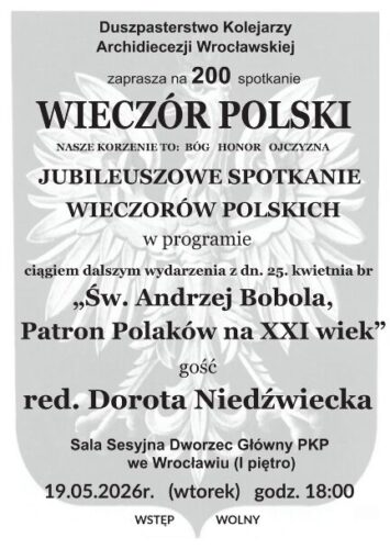 Św. Andrzej Bobola, patron Polaków na XXI — zaproszenie na Wieczór Polski